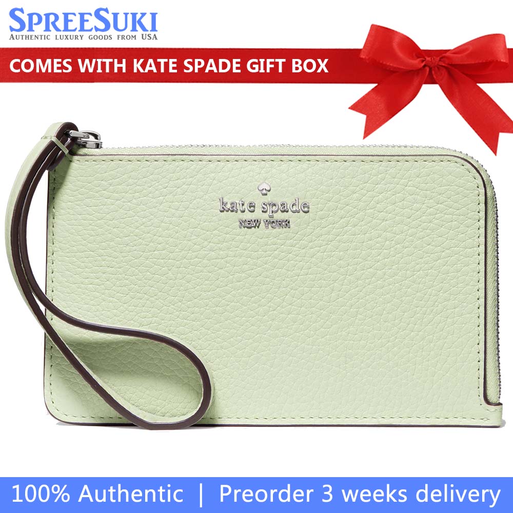 Kate Spade Lucy Small Card Holder Wristlet Lime Frosting Green # KM461