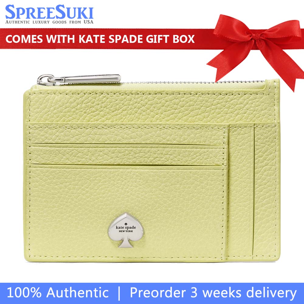 Kate Spade Kaya Large Slim Cardholder Tennis Ball Light green # KL837