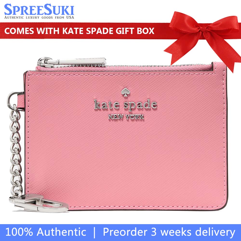 Kate Spade Key Ring Card Holder Grapefruit Soda Pink # KN771