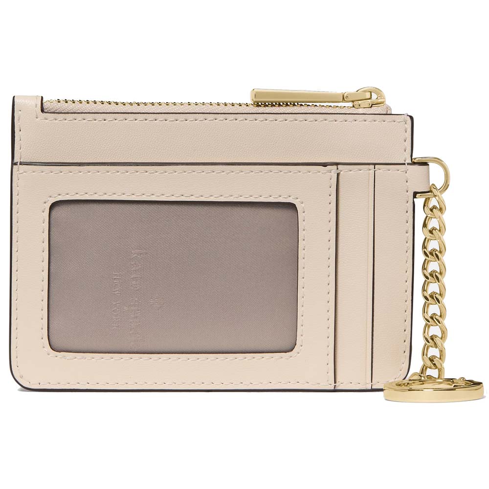 Kate Spade Spade Flower Key Ring Card Holder Dark Beige Moon Dust # KN773