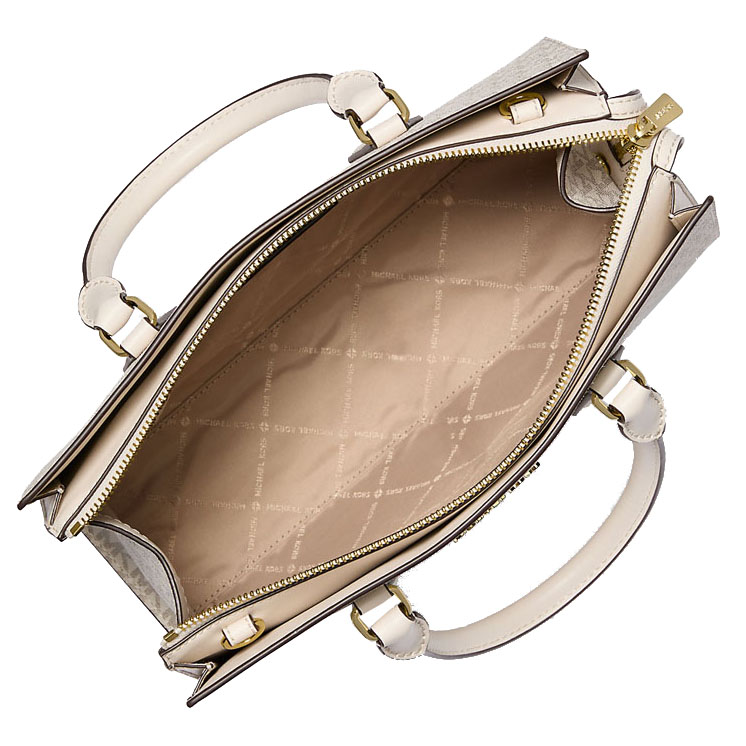 Michael Kors Sling Bag Crossbody Sheila Medium Logo Satchel Light Cream Multi # 35S3G6HS2B