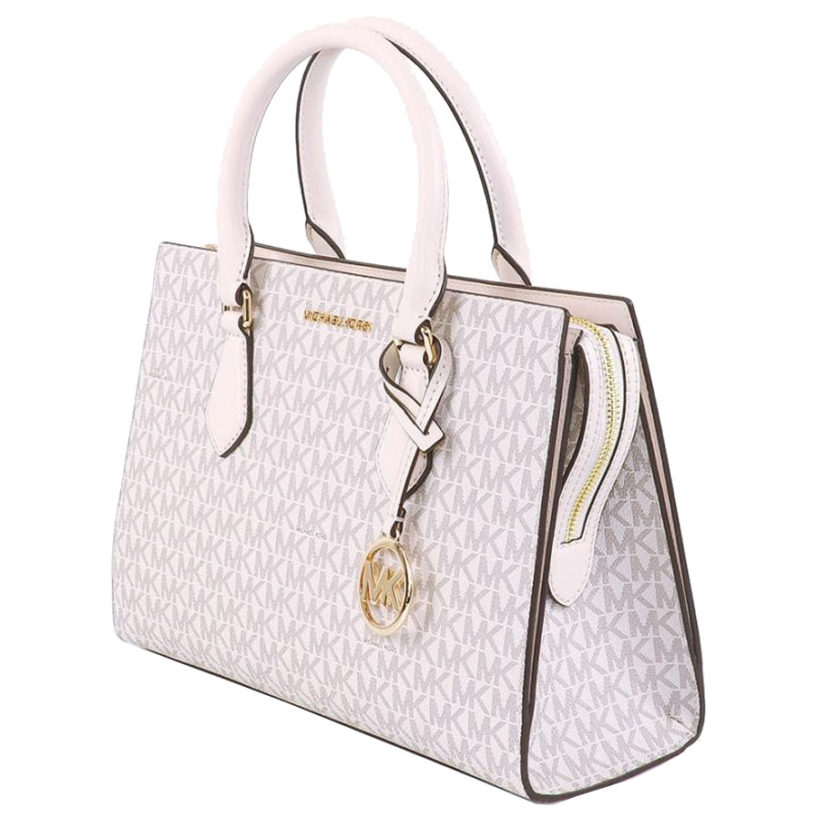 Michael Kors Sling Bag Crossbody Sheila Medium Logo Satchel Light Cream Multi # 35S3G6HS2B