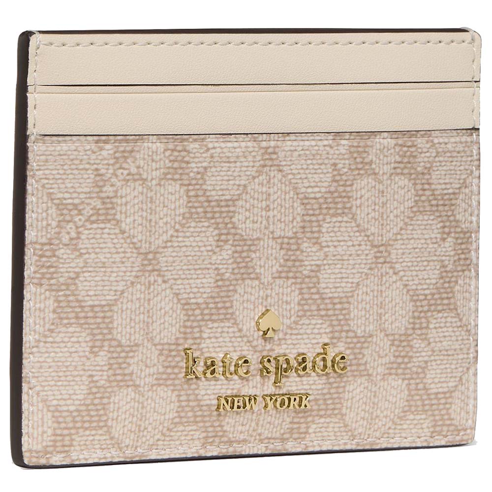 Kate Spade Spade Flower Small Slim Card Holder Dark Beige Moon Dust # KN761
