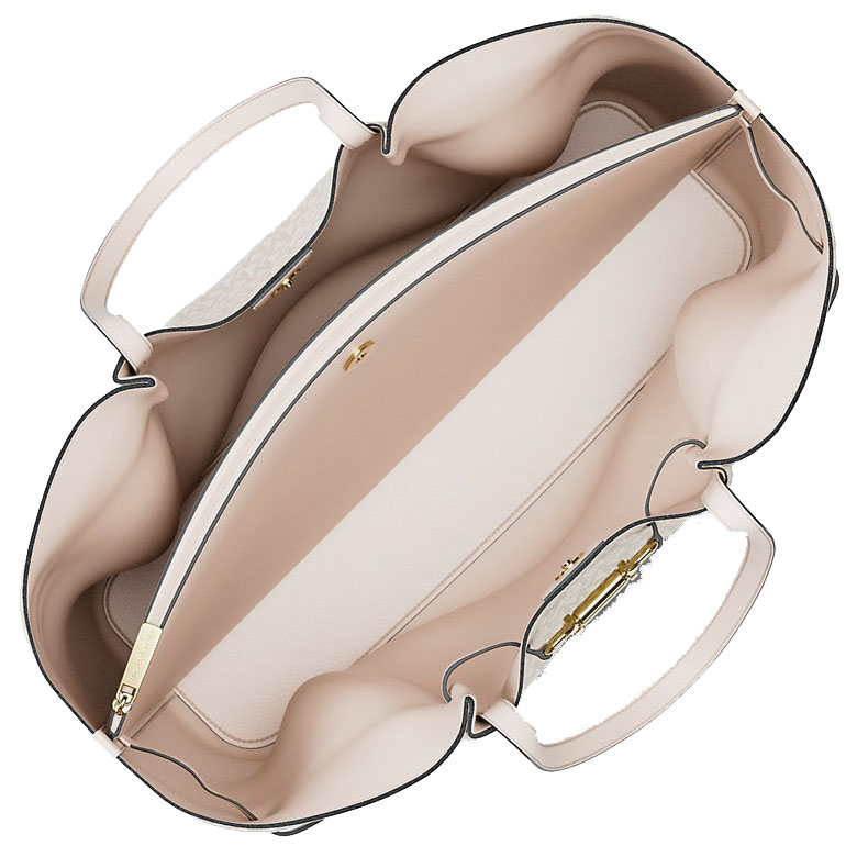 Michael Kors Carson Large Signature Logo Tote Bag Light Cream Multi # 35R6G2ZT3B