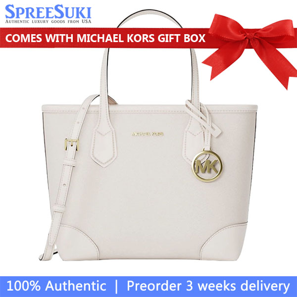 Michael Kors Eva Extra-Small Leather Convertible Tote Bag Light Cream # 35S6GV0T0L