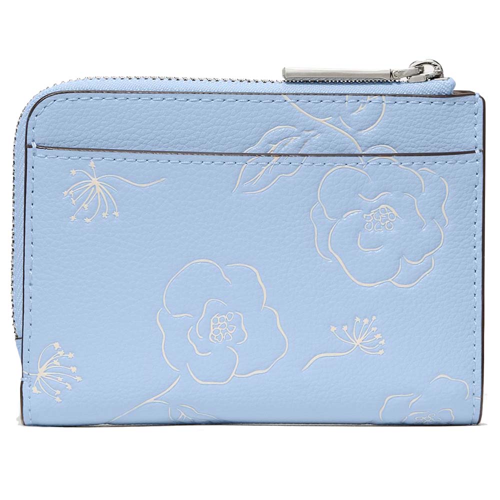Kate Spade Floral Small L-Zip Wallet North Star Blue # KO553