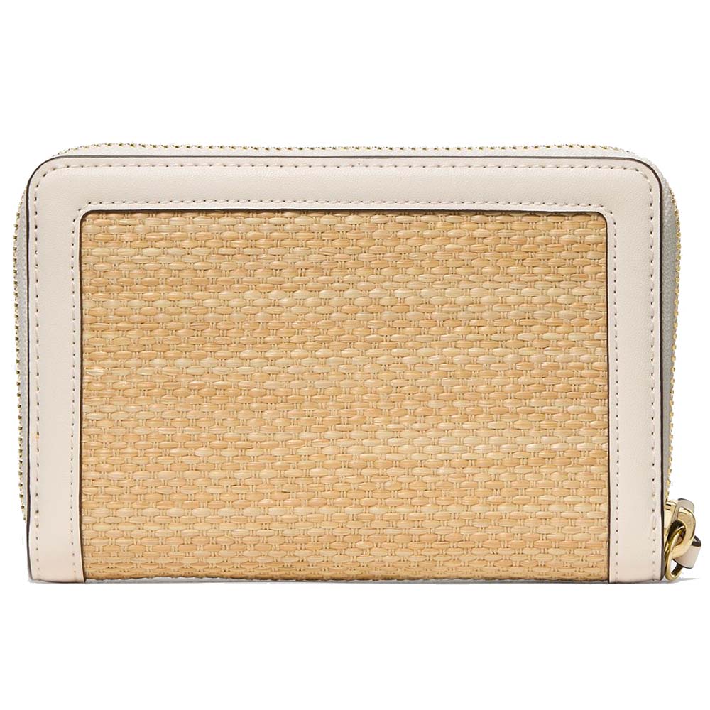 Kate Spade Knott Straw Medium Wallet Natural Light Brown # KO519