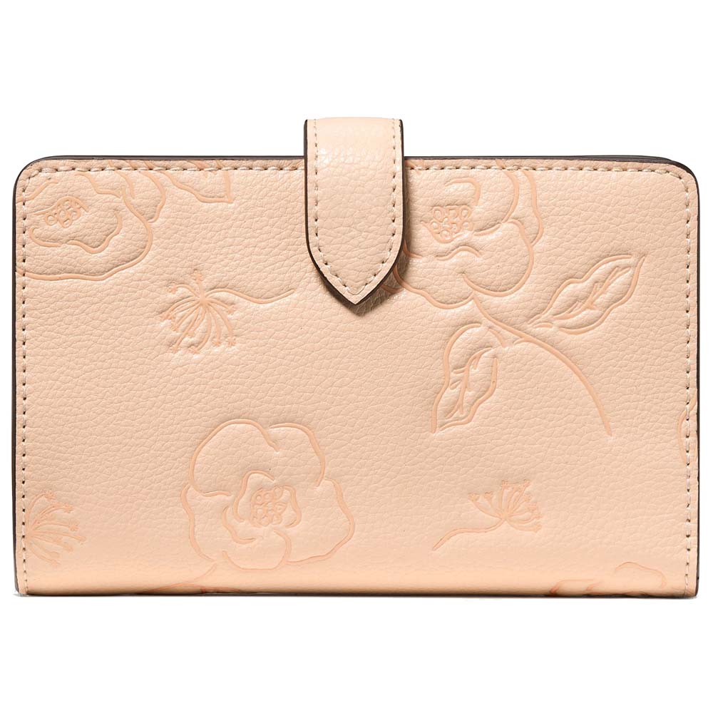 Kate Spade Floral Medium Bifold Wallet Crisp Peach Beige # KP025