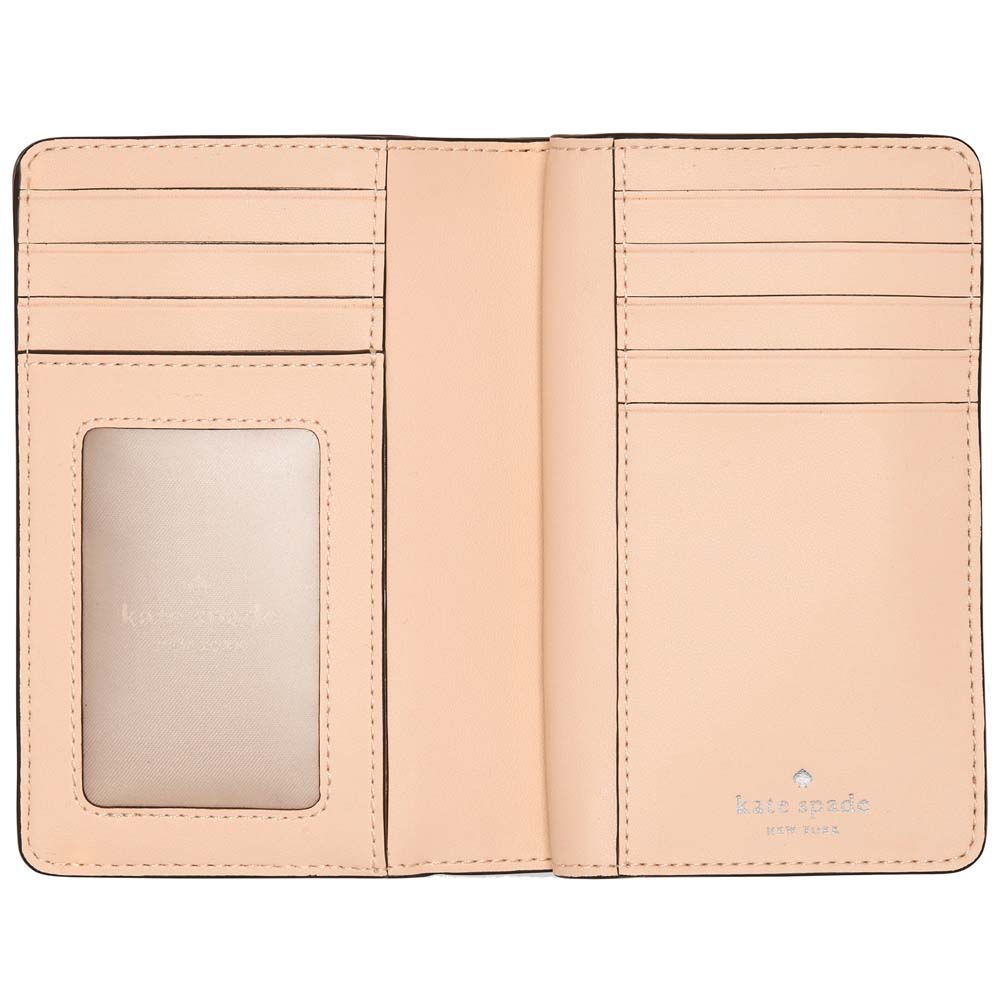 Kate Spade Floral Medium Bifold Wallet Crisp Peach Beige # KP025