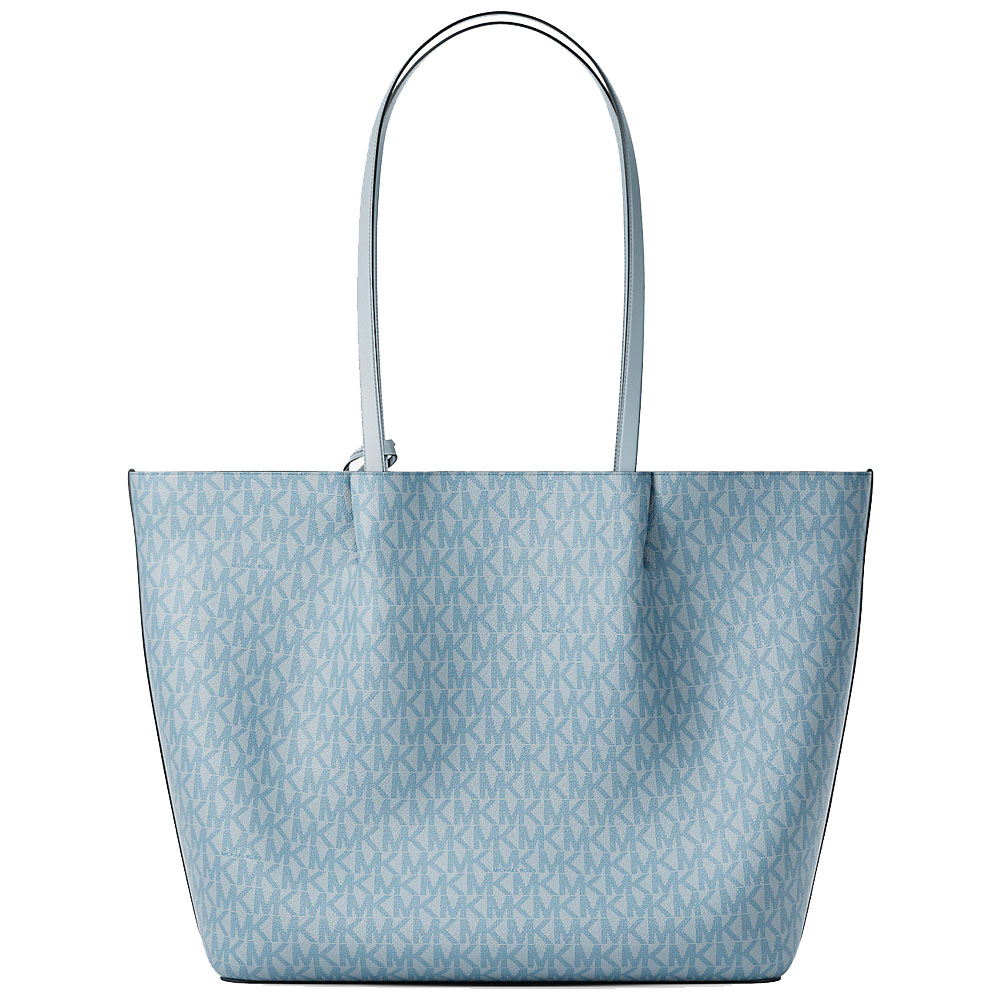 Michael Kors Carson Large Signature Logo Tote Bag Pale Ocean Light blue # 35R6S2ZT9V