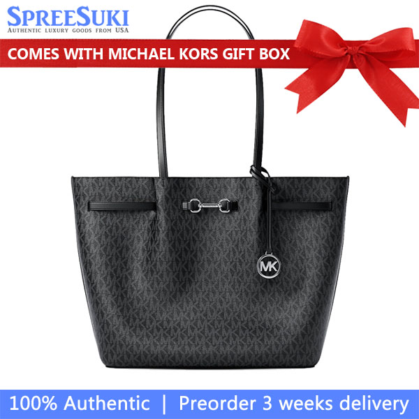 Michael Kors Carson Large Signature Logo Tote Bag Black # 35R6S2ZT7B