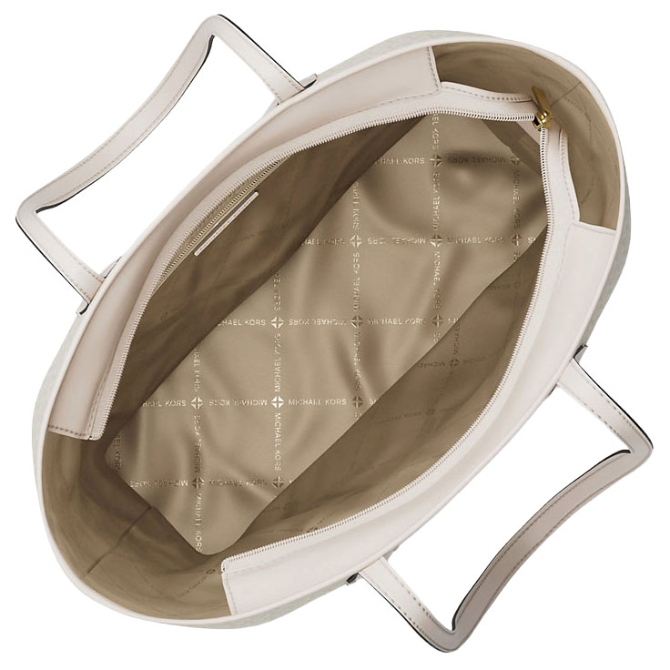 Michael Kors Eva Large Signature Logo Tote Bag Light Cream Multi # 35S6GV0T3B