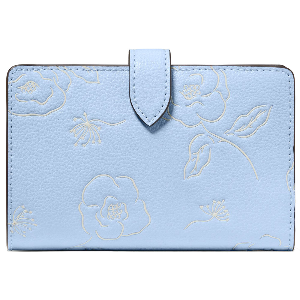 Kate Spade Floral Medium Bifold Wallet North Star Blue # KP025