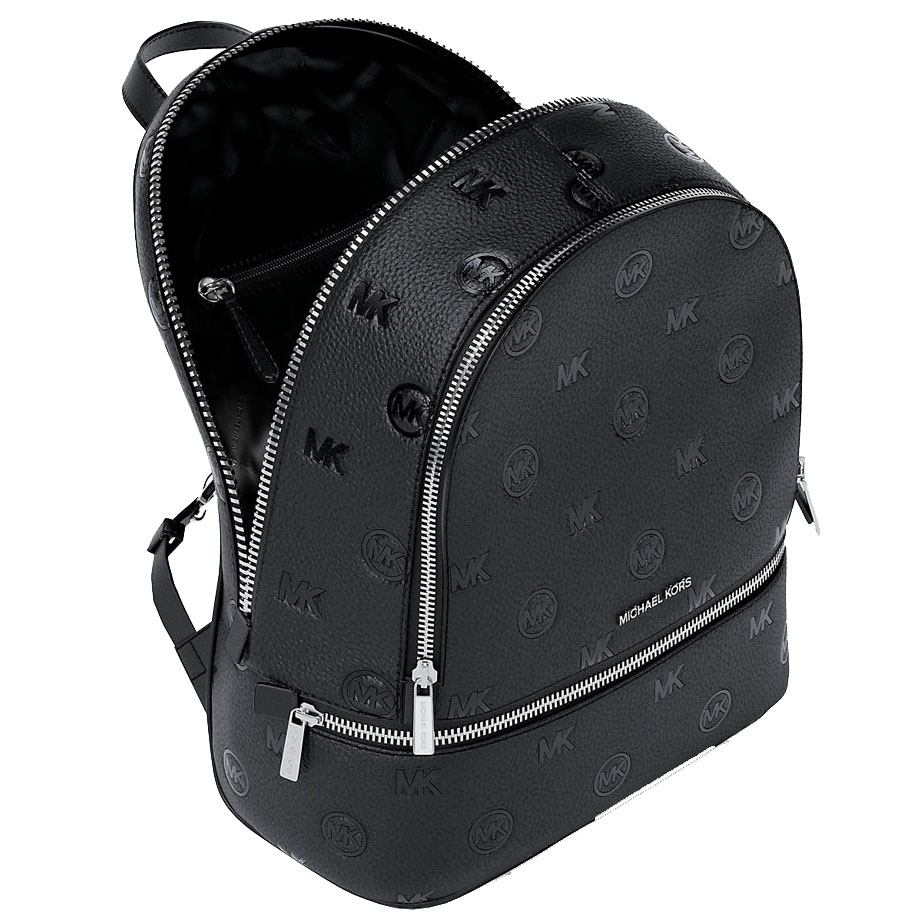 Michael Kors Rhea Medium Logo Debossed Backpack Black # 35S6SRAB2V