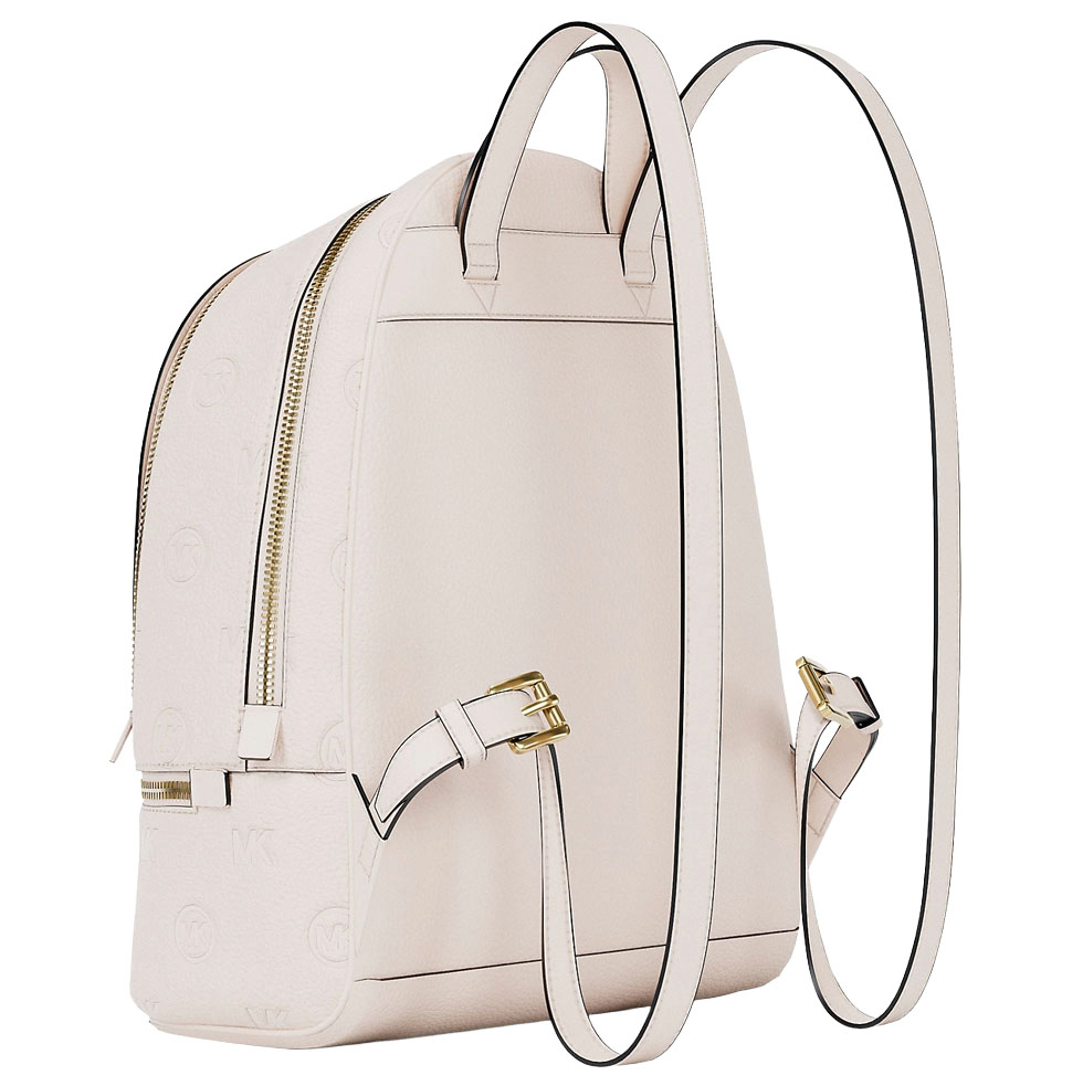 Michael Kors Rhea Medium Logo Debossed Backpack Light Cream # 35S6GRAB2V