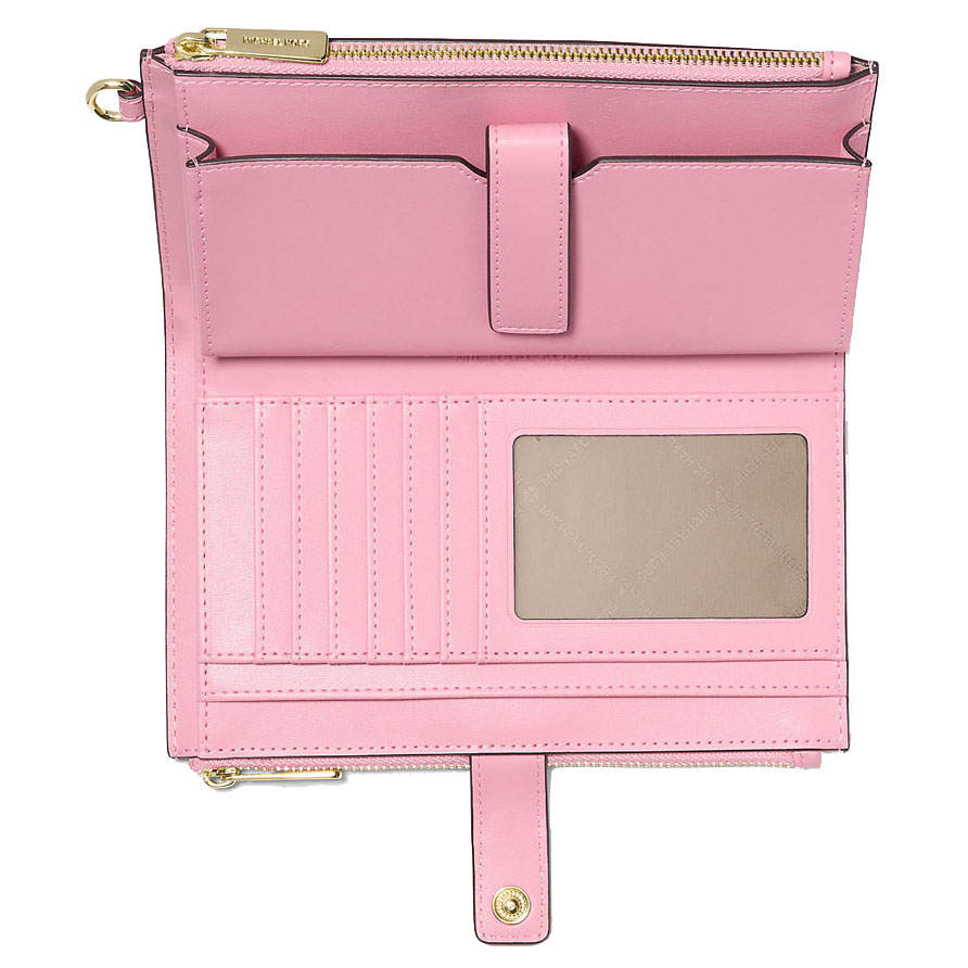 Michael Kors Jet Set Large Ombré Signature Logo Wristlet Carnation Pink # 35R6GTVW3B