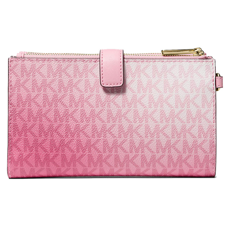 Michael Kors Jet Set Large Ombré Signature Logo Wristlet Carnation Pink # 35R6GTVW3B