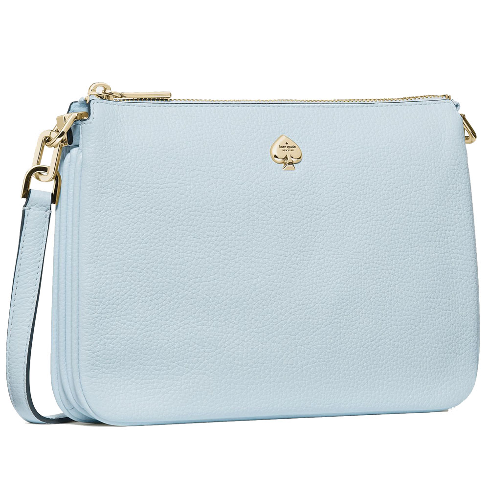 Kate Spade Kayla Small Triple Compartment Crossbody Crisp Sky Light blue # KL806