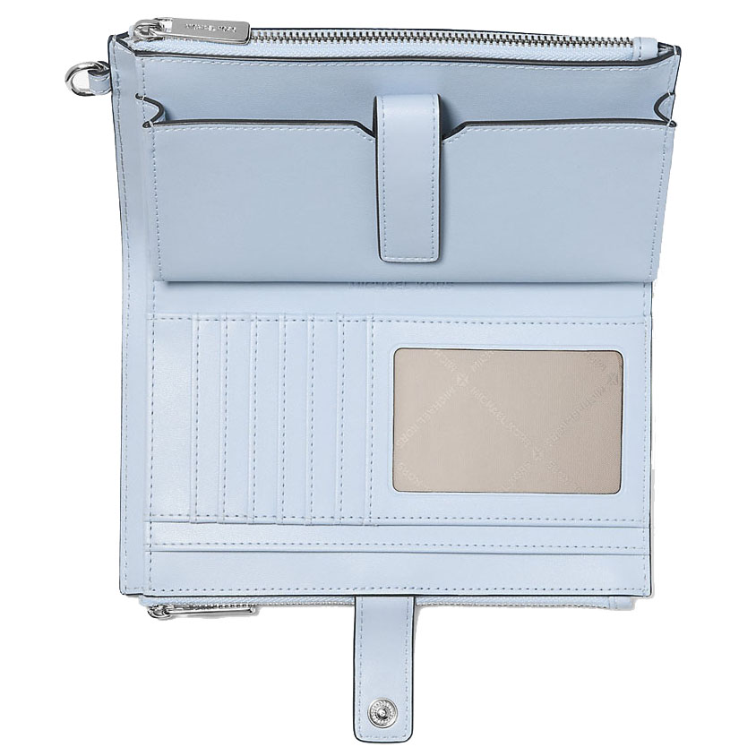 Michael Kors Jet Set Large Ombré Signature Logo Wristlet Pale Ocean Light blue # 35F5STVW3B