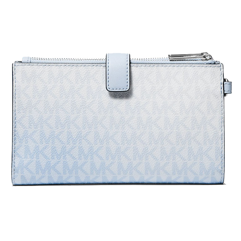 Michael Kors Jet Set Large Ombré Signature Logo Wristlet Pale Ocean Light blue # 35F5STVW3B