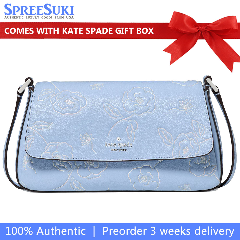 Kate Spade Sutton Floral Mini Crossbody Bag North Star Blue # KO532