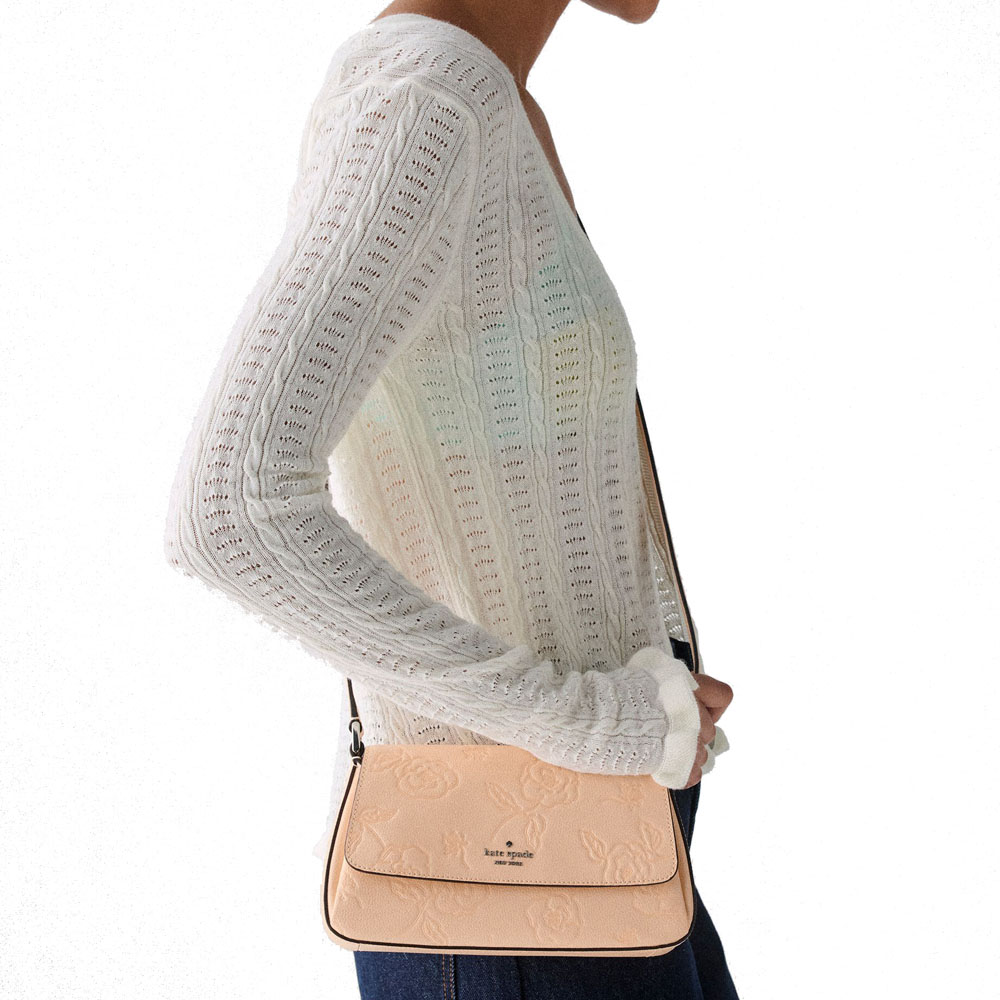 Kate Spade Sutton Floral Mini Crossbody Bag Crisp Peach Orange # KO532