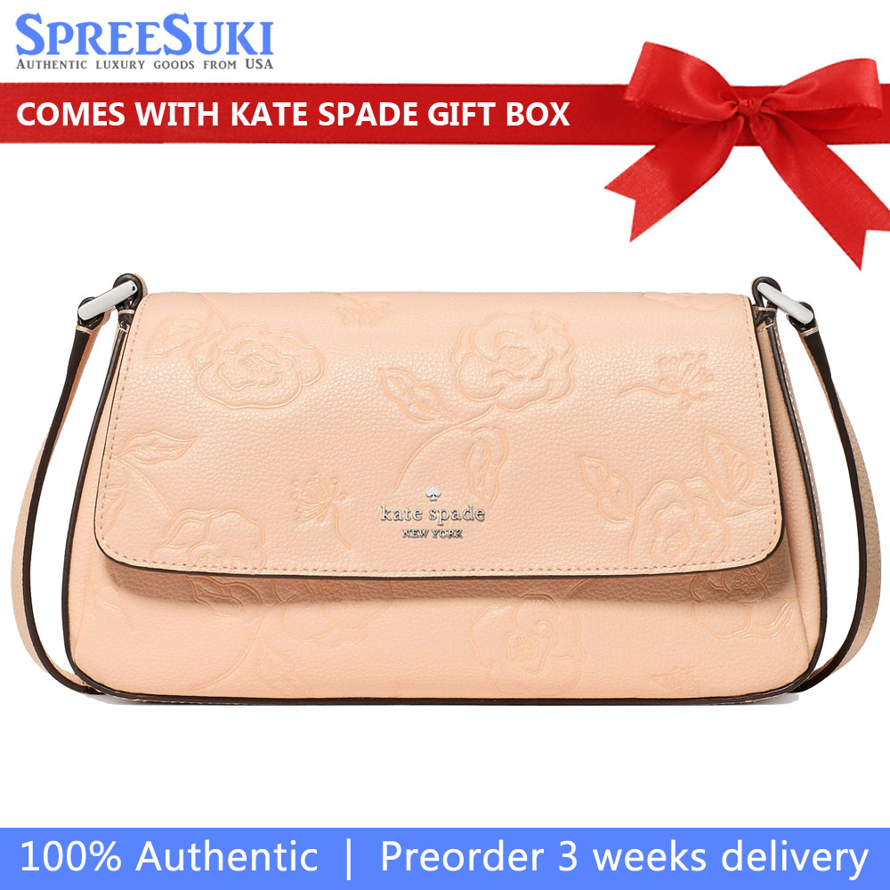 Kate Spade Sutton Floral Mini Crossbody Bag Crisp Peach Orange # KO532