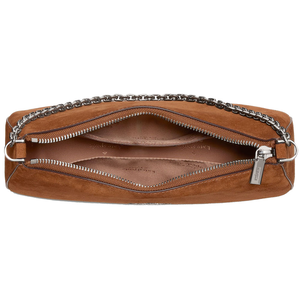 Kate Spade Margot Suede Crossbody Bag Warm Gingerbread Dark Brown # KP042