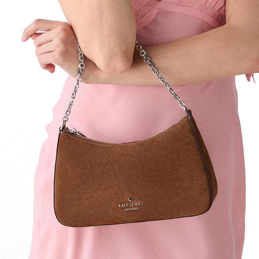 Kate Spade Margot Suede Crossbody Bag Warm Gingerbread Dark Brown # KP042