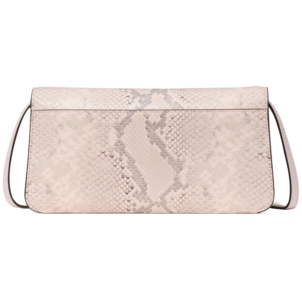 Kate Spade Ivy Snake Embossed Crossbody Bag Pink Multi Beige # KP045