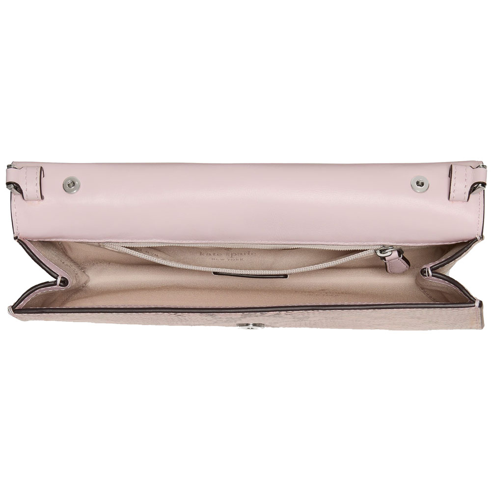Kate Spade Ivy Snake Embossed Crossbody Bag Pink Multi Beige # KP045