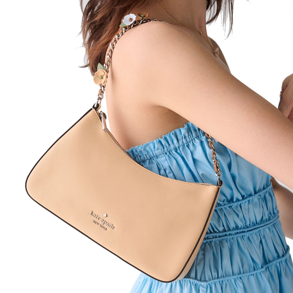 Kate Spade Margot Floral Chain Crossbody Bag Citrus Glaze Orange # KP050