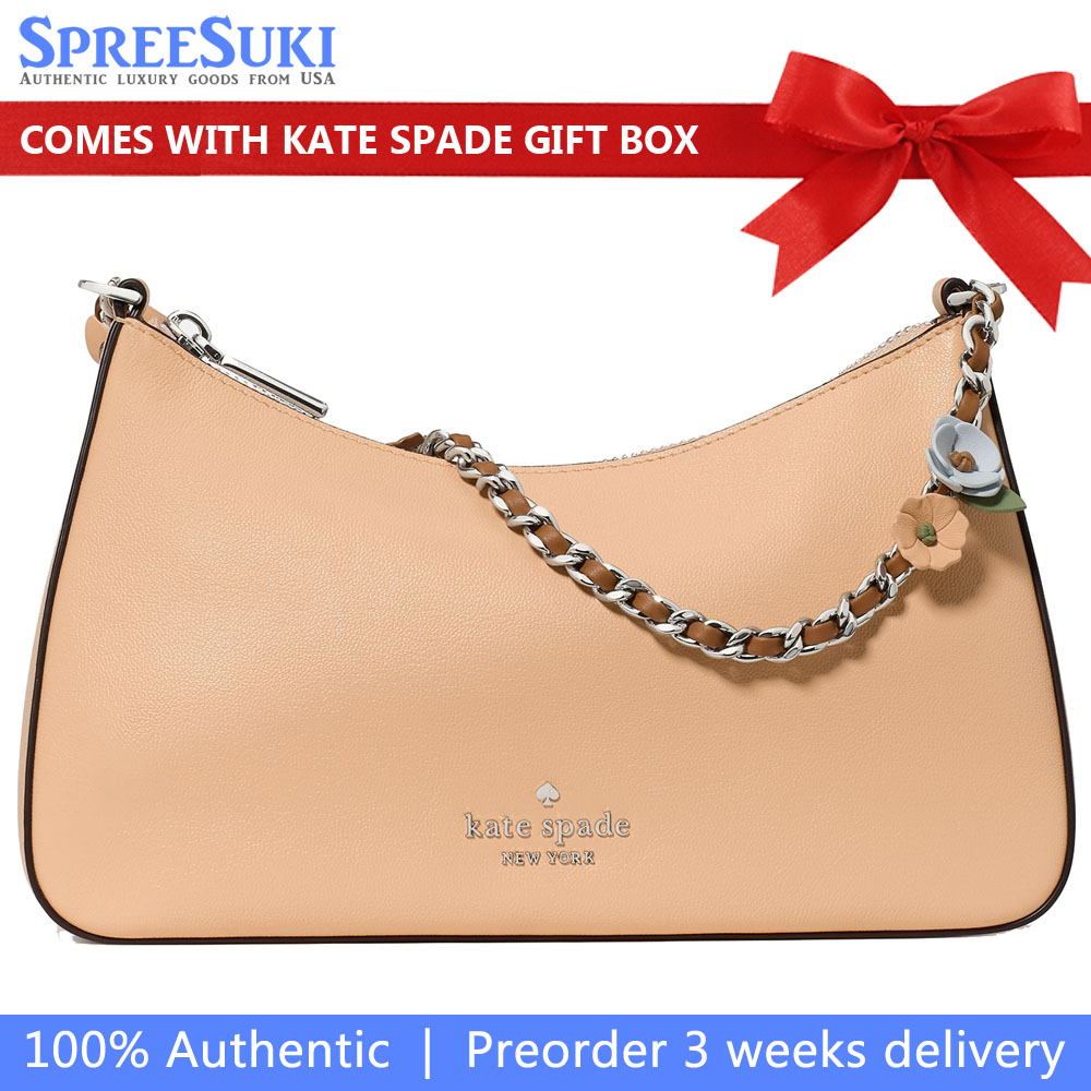 Kate Spade Margot Floral Chain Crossbody Bag Citrus Glaze Orange # KP050