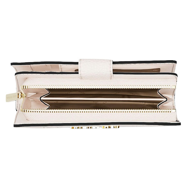 Michael Kors Jet Set Travel Medium Logo Debossed Billfold Wallet Light Cream # 35S6GTVF6V