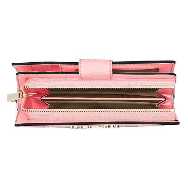 Michael Kors Jet Set Travel Medium Logo Debossed Billfold Wallet Carnation Pink # 35S6GTVF6V
