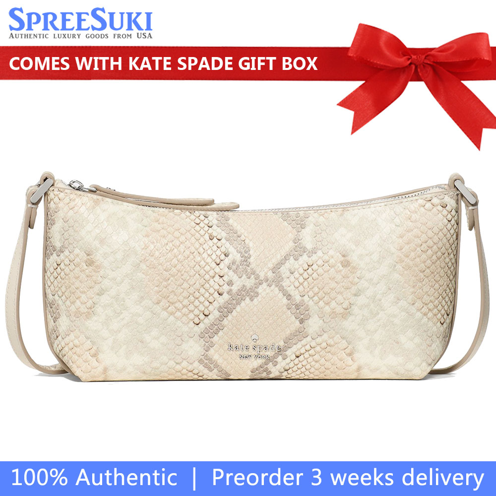 Kate Spade Lenox Snake Mini Crossbody Bag Natural Multi Beige # KP038
