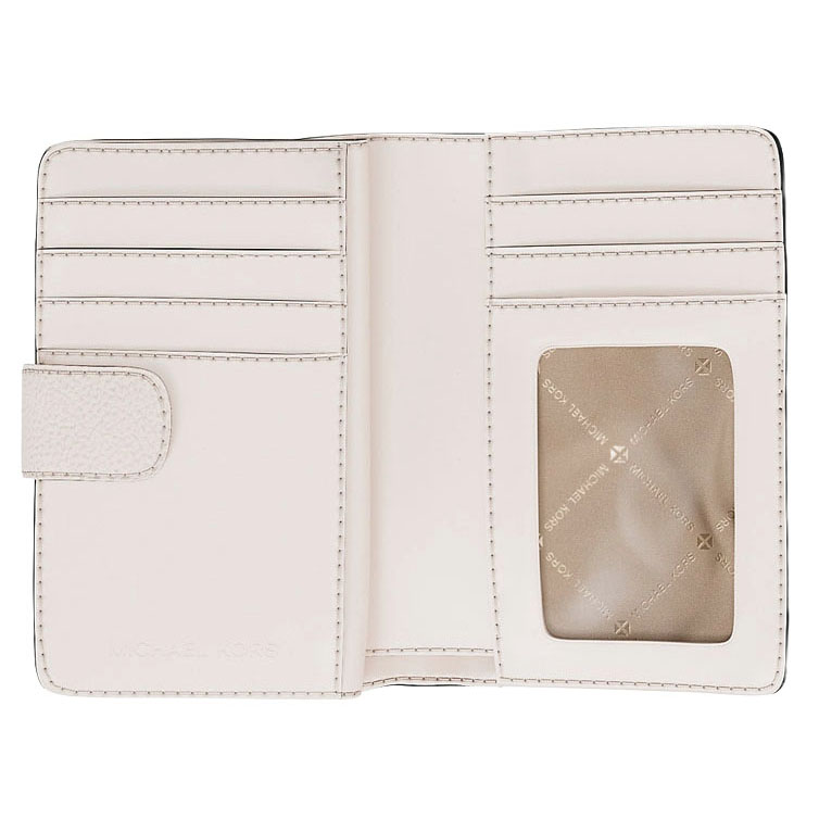 Michael Kors Jet Set Travel Medium Logo Debossed Billfold Wallet Light Cream # 35S6GTVF6V
