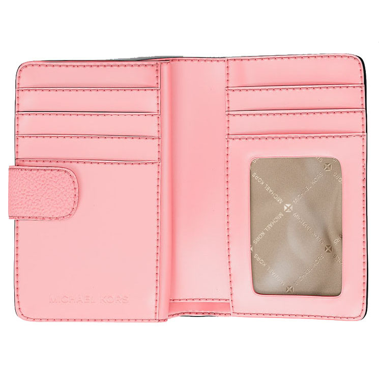 Michael Kors Jet Set Travel Medium Logo Debossed Billfold Wallet Carnation Pink # 35S6GTVF6V