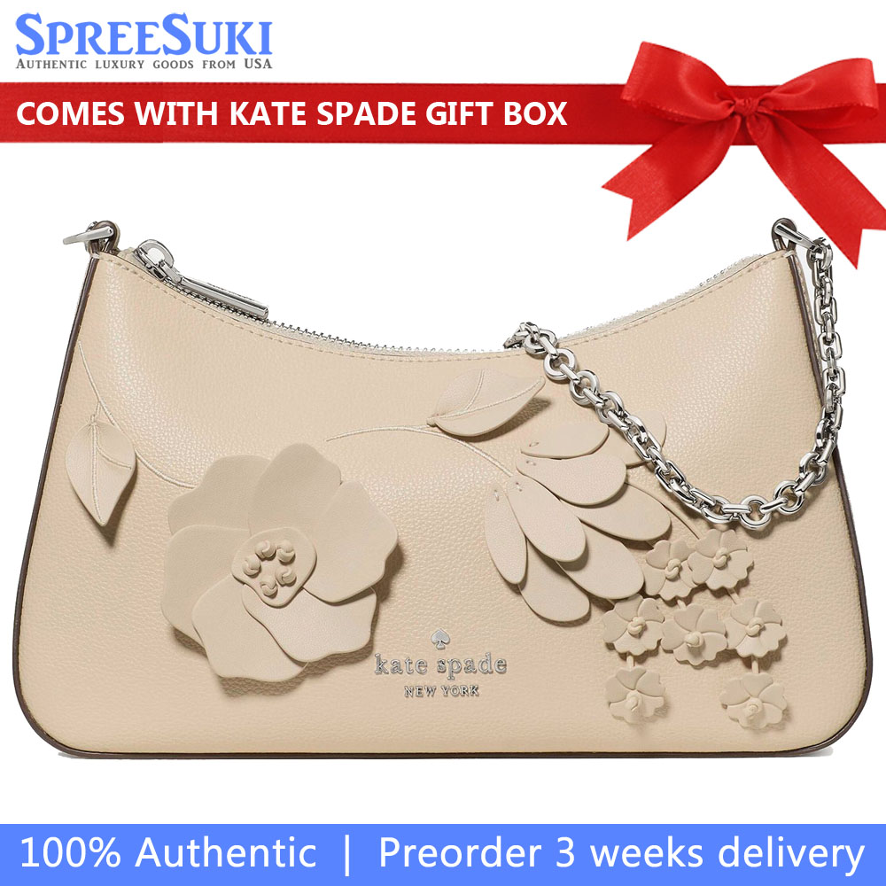 Kate Spade Margot Floral Crossbody Bag Milk Glass Multi Beige # KP055