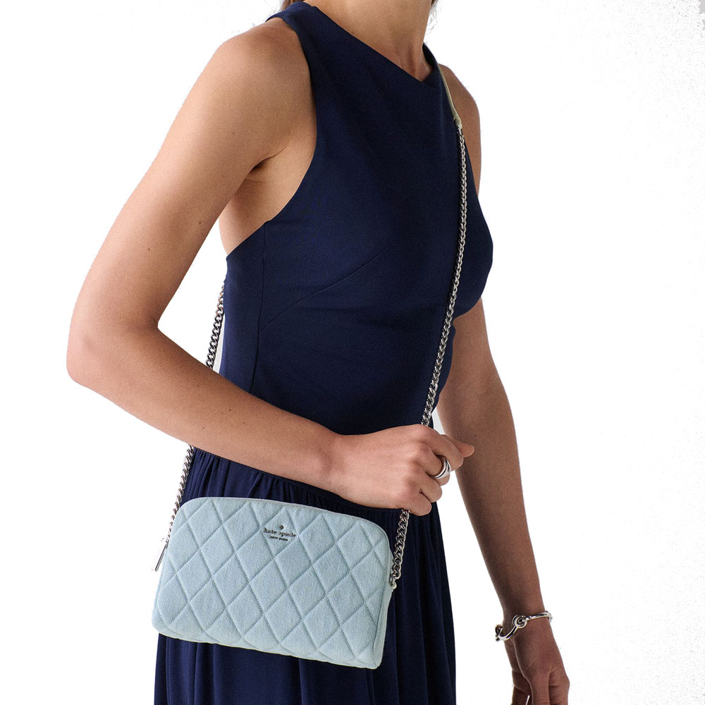 Kate Spade Carey Denim Mini Camera Bag Blue Multicolor Light blue # KN708