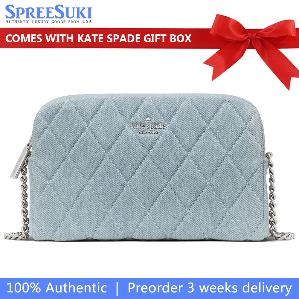 Kate Spade Carey Denim Mini Camera Bag Blue Multicolor Light blue # KN708