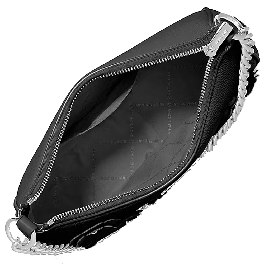 Michael Kors Jet Set Travel Large Floral Embellished Convertible Crossbody Bag Black # 35S6STVC3V