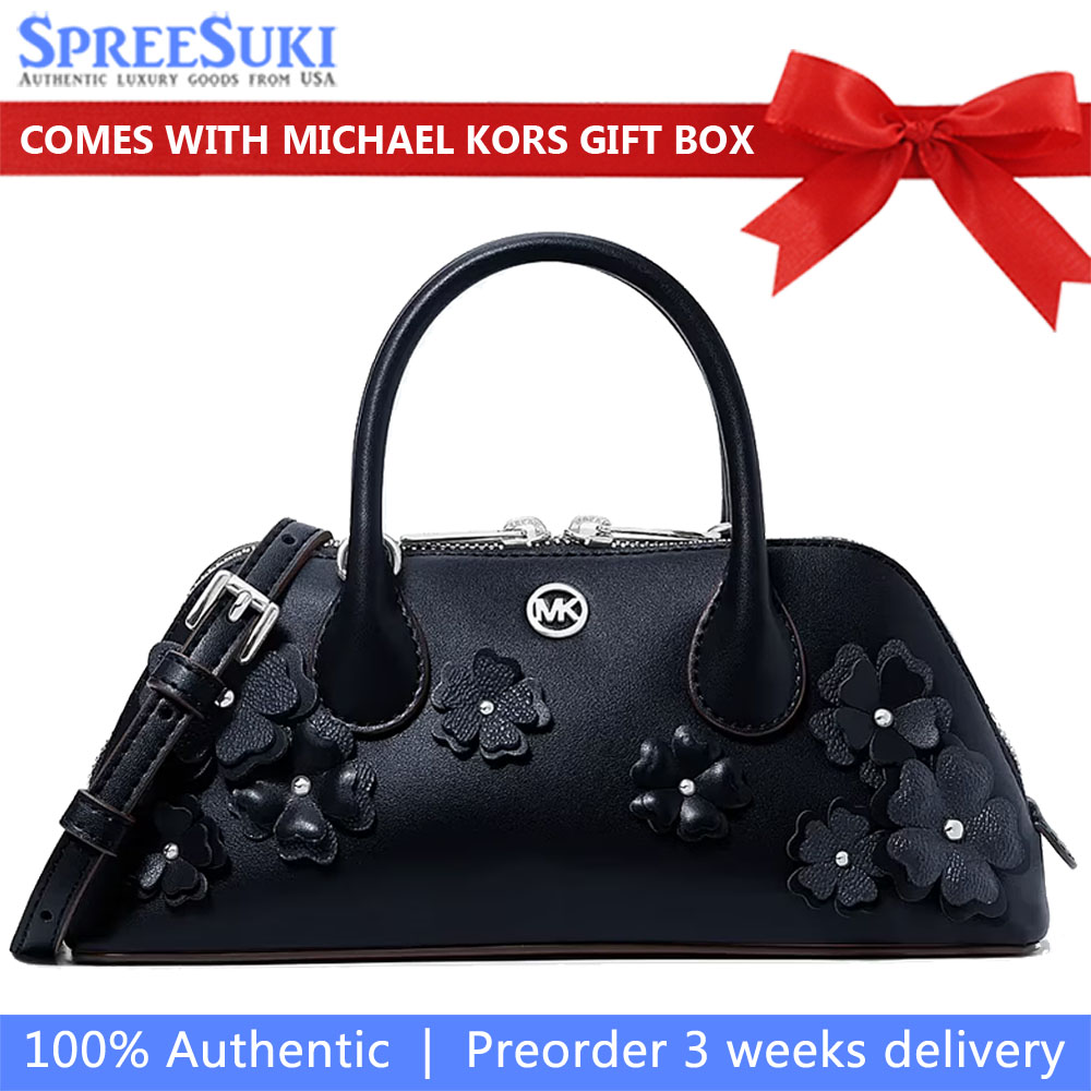 Michael Kors Petra Small Floral Embellished Crossbody Bag Navy # 35S6S2PC5V