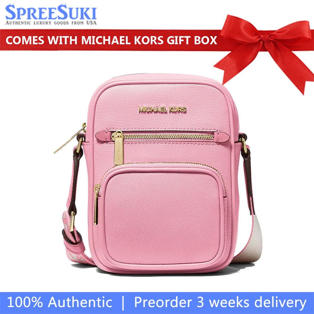 Michael Kors Jet Set Medium Leather Crossbody Bag Carnation Pink # 35T4GTTC2L