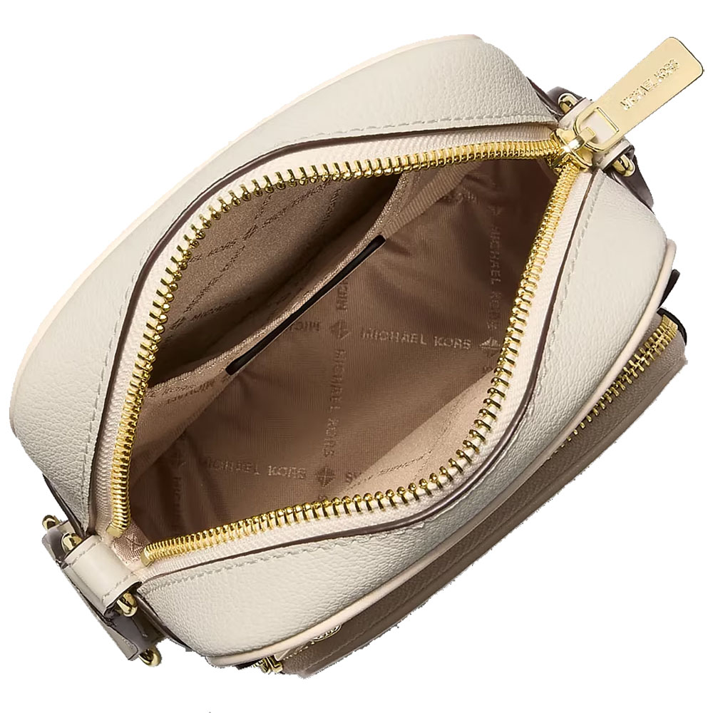 Michael Kors Jet Set Medium Leather Crossbody Bag Light Cream # 35T4GTTC2L