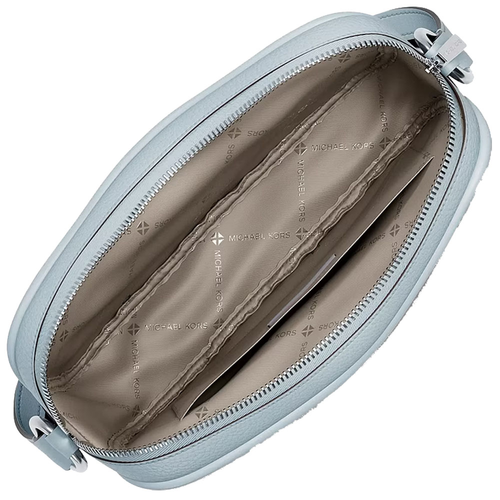 Michael Kors Jet Set Travel Large Logo Debossed Camera Crossbody Bag Pale Ocean Light blue # 35S6STVC7V
