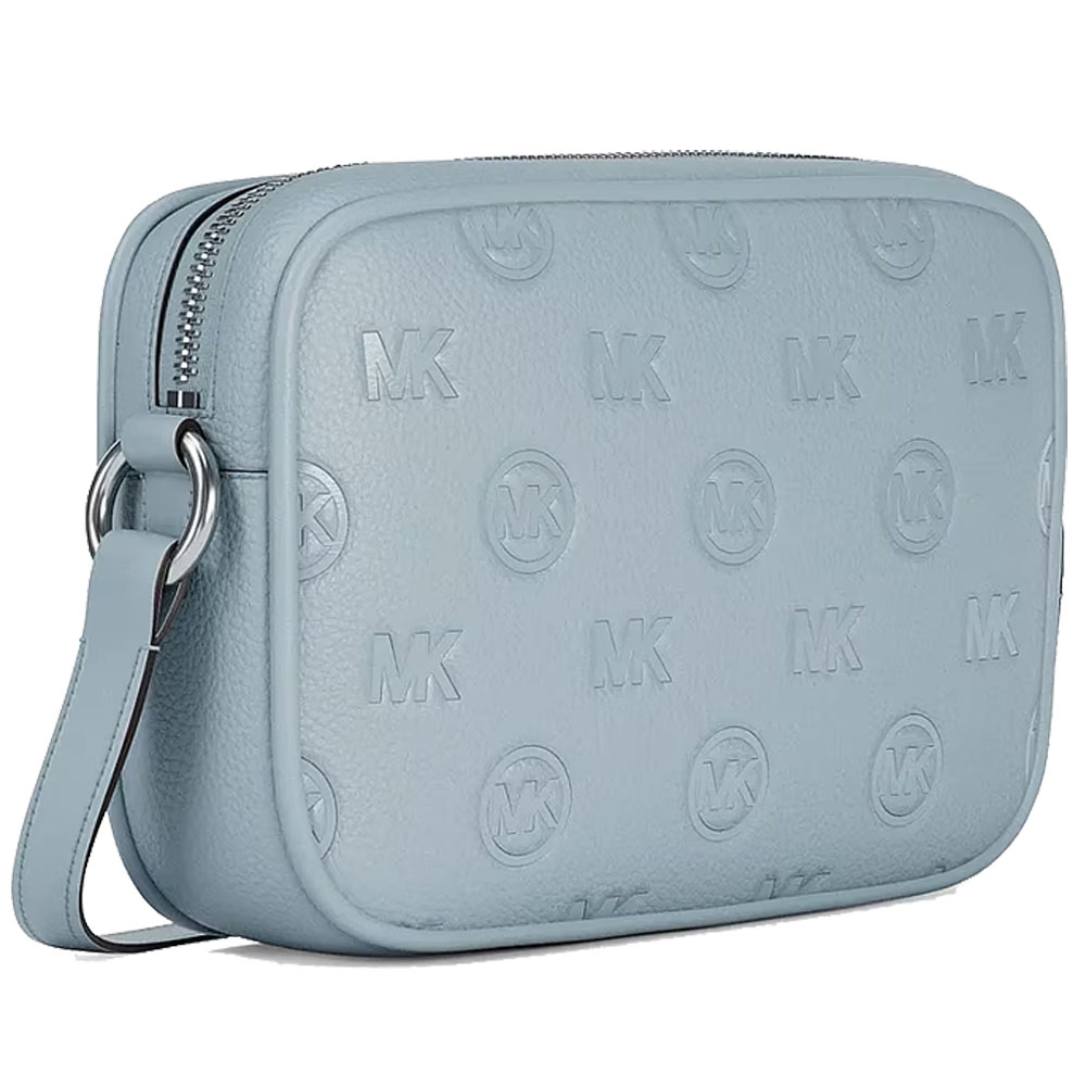 Michael Kors Jet Set Travel Large Logo Debossed Camera Crossbody Bag Pale Ocean Light blue # 35S6STVC7V