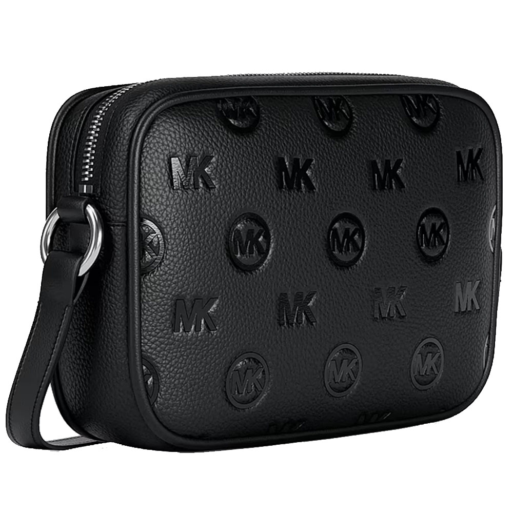 Michael Kors Jet Set Travel Large Logo Debossed Camera Crossbody Bag Black # 35S6STVC7V