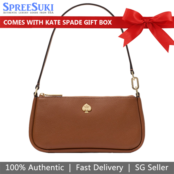 Kate Spade Kayla Convertible Wristlet Warm Gingerbread Brown # KK057
