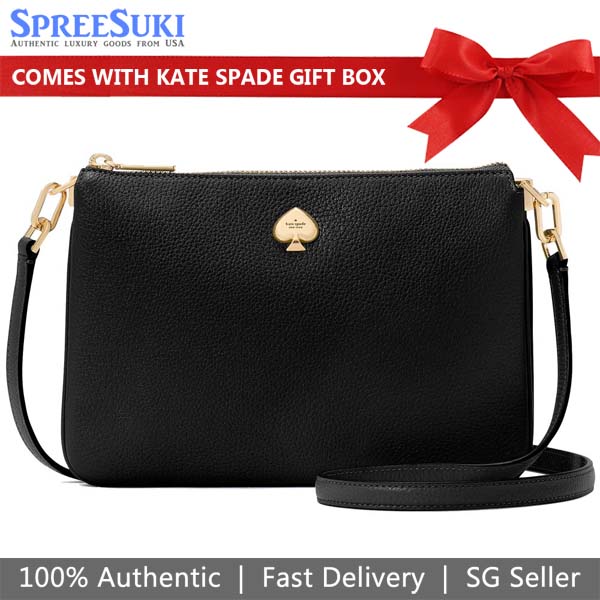 Kate Spade Kayla Small Triple Compartment Crossbody Black # KL806D1